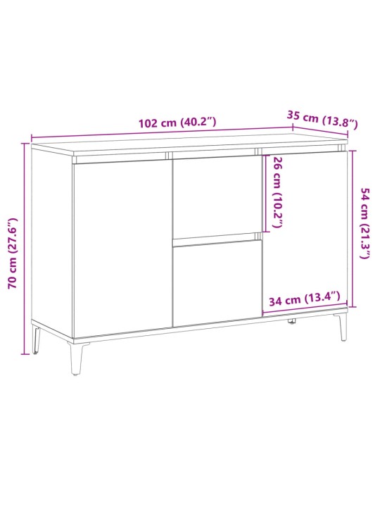 Senkki vanha puu 102x35x70 cm tekninen puu