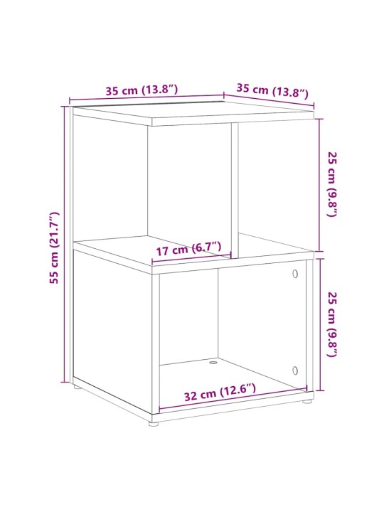 Yöpöydät 2 kpl vanha puu 35x35x55 cm lastulevy