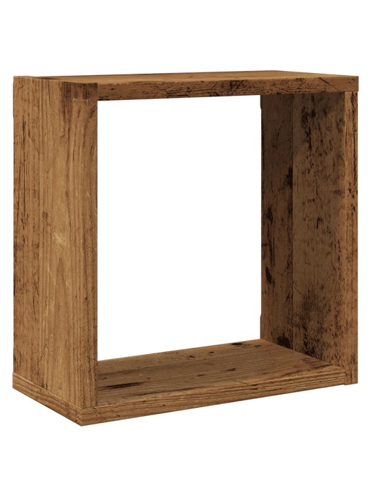 Seinäkuutiohyllyt 4 kpl vanhaa puuta 30x15x30cm teknillinen puu