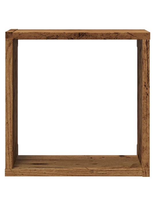 Seinäkuutiohyllyt 4 kpl vanhaa puuta 30x15x30cm teknillinen puu