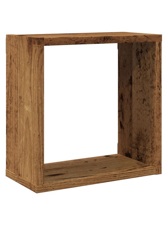 Wall cube hyllyt 6 kpl vanha puu 30x15x30 cm teknillinen puu