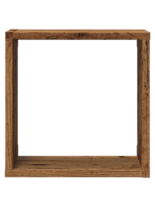 Wall cube hyllyt 6 kpl vanha puu 30x15x30 cm teknillinen puu