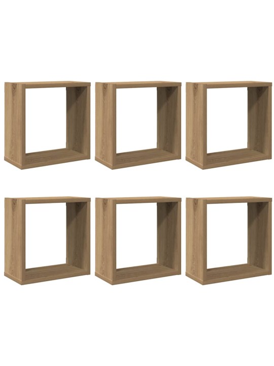 Wall cube hyllyt 6 kpl käsityöläinen tammi tekninen puu