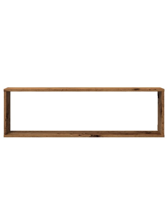 Kuutioseinähyllyt 2 kpl vanha puu 100x15x30 cm lastulevy
