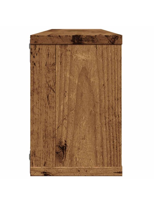 Kuutioseinähyllyt 4 kpl vanha puu 60x15x23 cm lastulevy