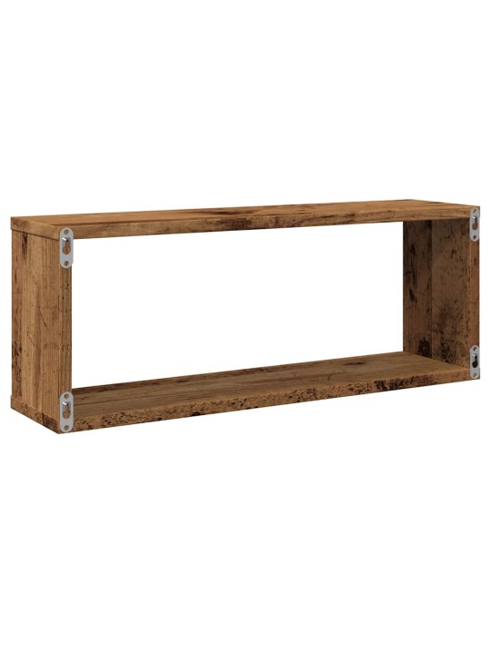 Kuutioseinähyllyt 6 kpl vanha puu 60x15x23 cm lastulevy