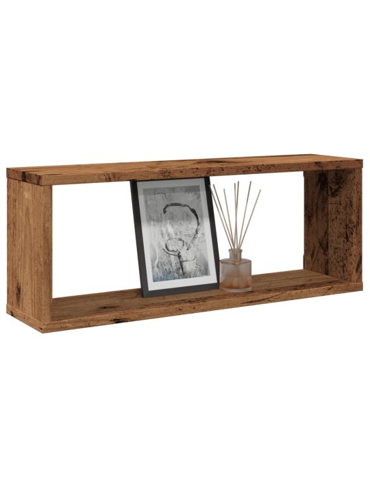Kuutioseinähyllyt 6 kpl vanha puu 60x15x23 cm lastulevy