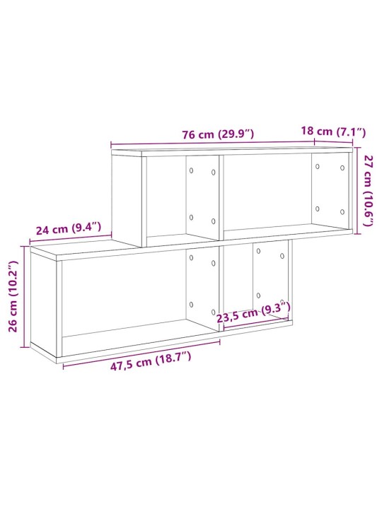 Seinähylly vanhaa puuta 100x18x53 cm lastulevy