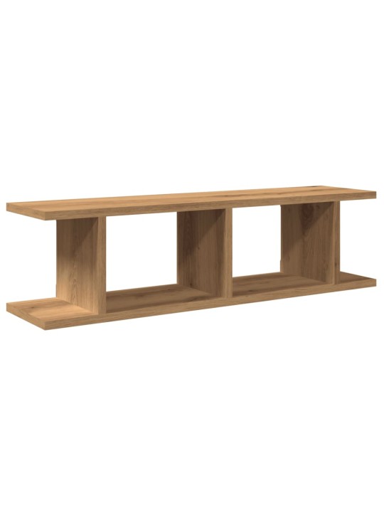 Seinähyllyt 2 kpl käsityöläinen tammi 75x18x20 cm tekninen puu