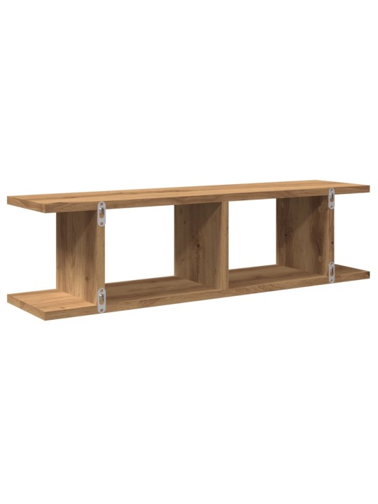 Seinähyllyt 2 kpl käsityöläinen tammi 75x18x20 cm tekninen puu