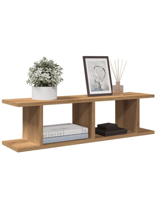 Seinähyllyt 2 kpl käsityöläinen tammi 75x18x20 cm tekninen puu