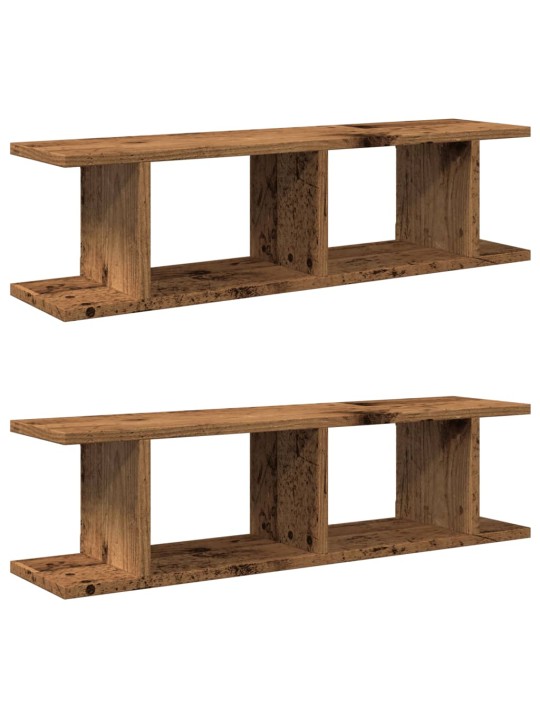 Seinähyllyt 2 kpl old wood 90x18x20 cm engineered wood