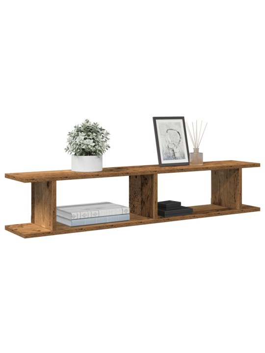 Seinähyllyt 2 kpl vanhaa puuta 105x18x20 cm tekninen puu