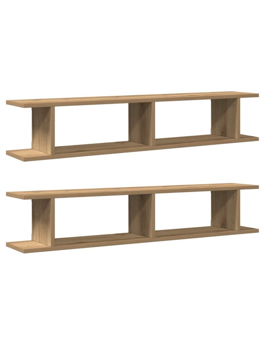 Seinähyllyt 2 kpl käsityöläinen tammi 105x18x20 cm tekninen puu