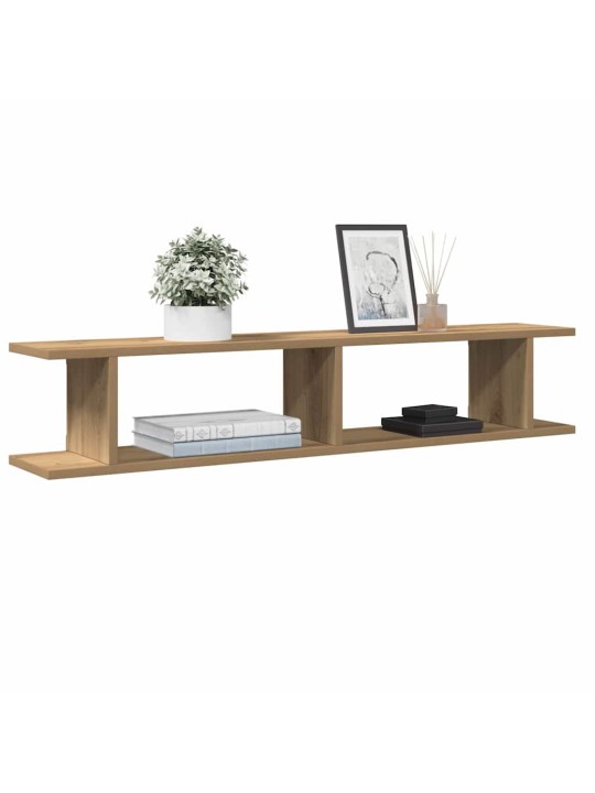 Seinähyllyt 2 kpl käsityöläinen tammi 105x18x20 cm tekninen puu