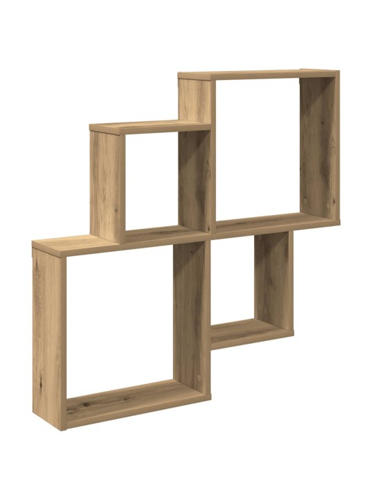 Seinähylly käsityöläinen tammi 80x15x78,5 cm lastulevy