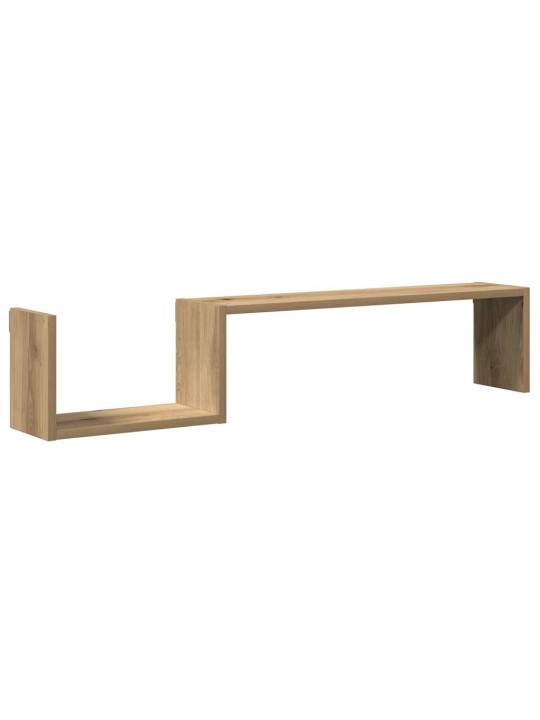 Seinähyllyt 2 kpl käsityöläinen tammi 100x15x20 cm tekninen puu