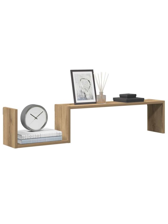 Seinähyllyt 2 kpl käsityöläinen tammi 100x15x20 cm tekninen puu
