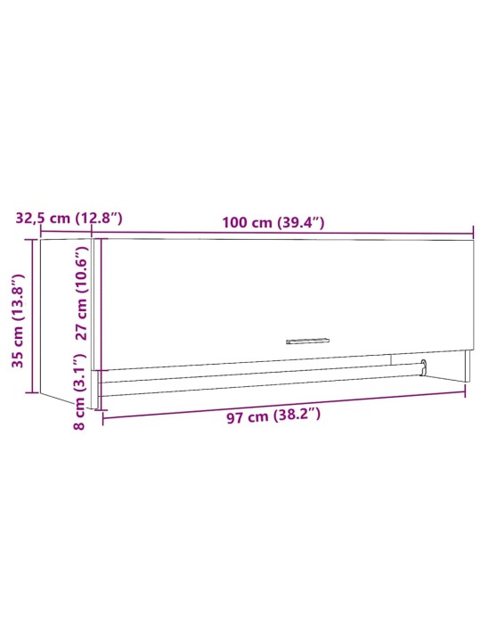 Vaatekaappi käsityöläinen tammi 100x32,5x35 cm tekninen puu