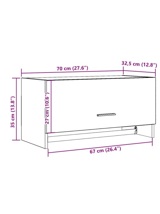 Vaatekaappi käsityöläinen tammi 70x32,5x35 cm tekninen puu