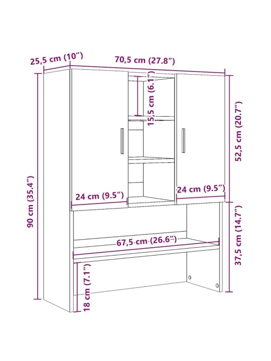 Pesukonekaappi käsityöläinen tammi 70,5x25,5x90 cm