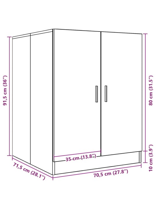 Pesukonekaappi betoninharmaa 70,5x71,5x91,5 cm