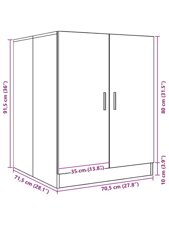 Pesukonekaappi vanhaa puuta 70,5x71,5x91,5 cm