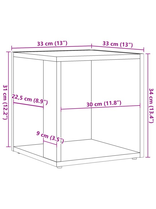 Sivupöytä vanhaa puuta 33x33x34 cm lastulevy