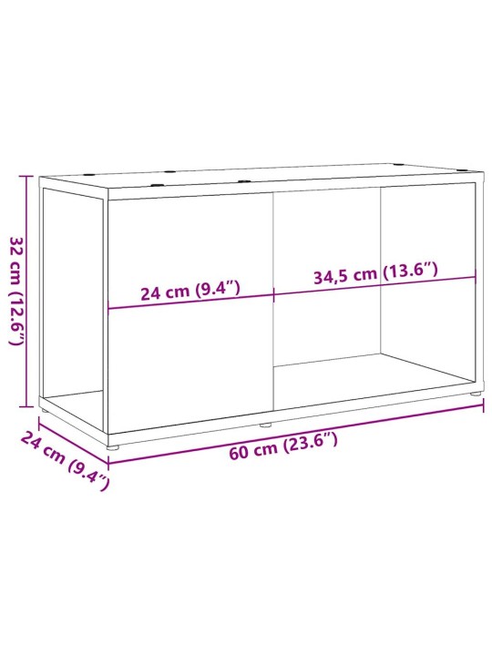 TV-taso vanhaa puuta 60x24x32 cm lastulevy