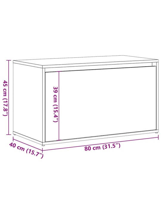 Eteisen penkki 80x40x45 cm vanhaa puuta lastulevy