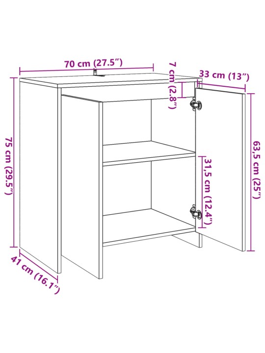 Senkki vanhaa puuta 70x41x75 cm tekninen puu