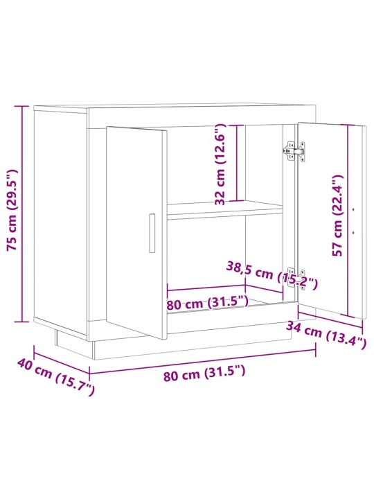 Senkki musta 80x40x75 cm lastulevy