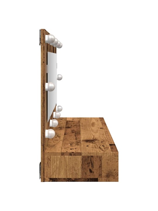 Peilikaappi led-valoilla vanhaa puuta 390x31,5x62 cm