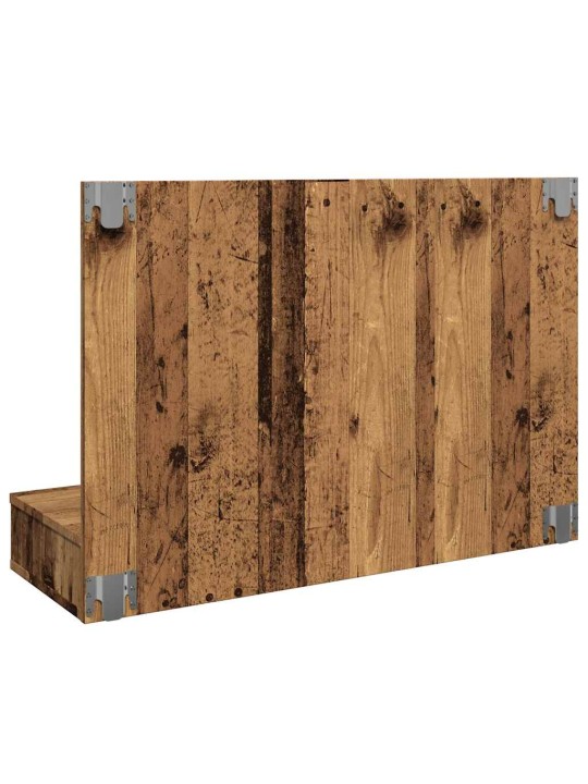 Peilikaappi led-valoilla vanhaa puuta 390x31,5x62 cm