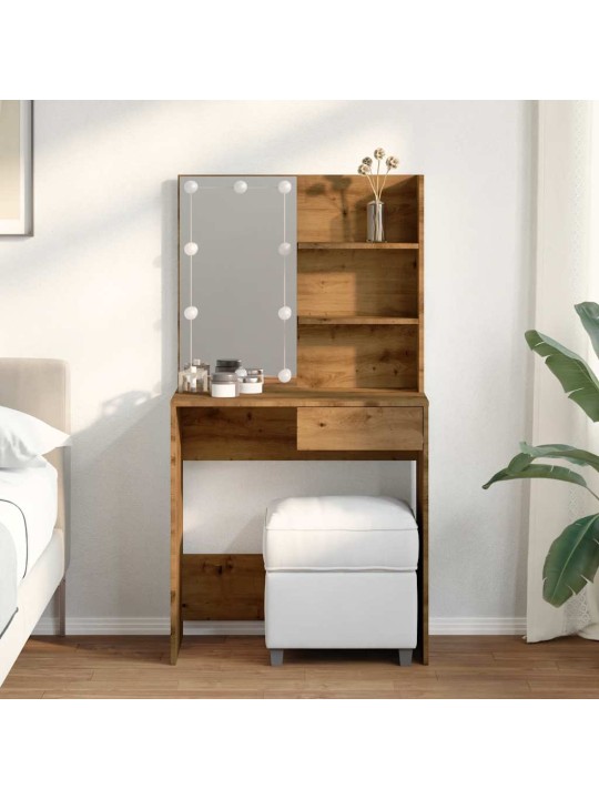Kampauspöytä ledillä artisan oak 74,5x40x141 cm