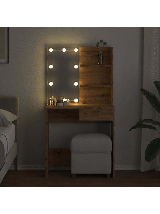 Kampauspöytä ledillä artisan oak 74,5x40x141 cm