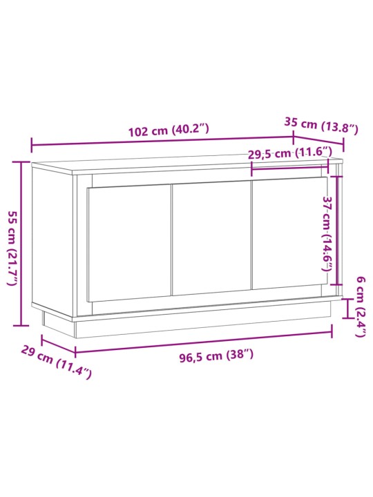 Senkki vanhaa puuta 102x35x55 cm tekninen puu