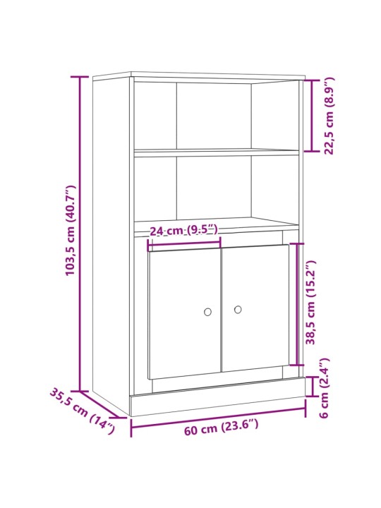 Kaappi vanha puu 60x35,5x103,5 cm tekninen puu