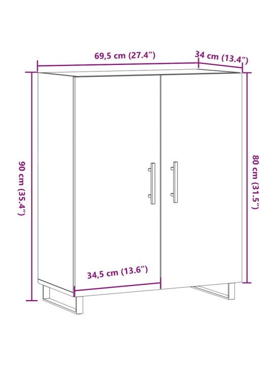 Senkki vanhaa puuta 69,5x34x90 cm tekninen puu