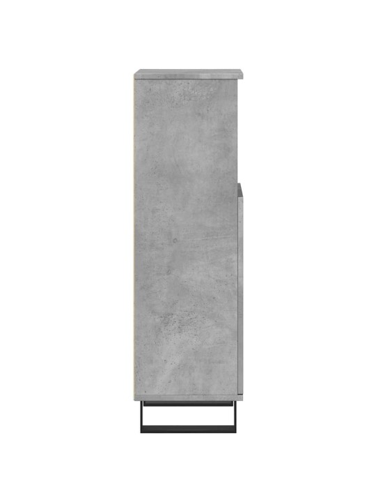 Kylpyhuoneen kaappi betoninharmaa 30x30x100 cm tekninen puu