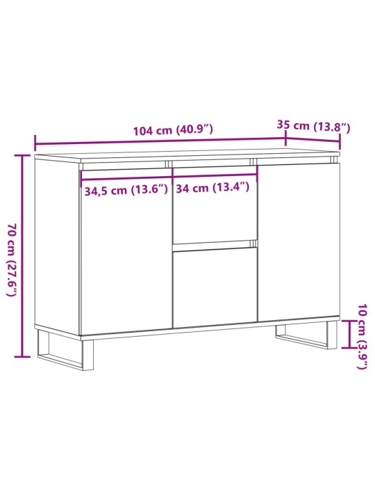 Senkki vanha puu 104x35x70 cm tekninen puu