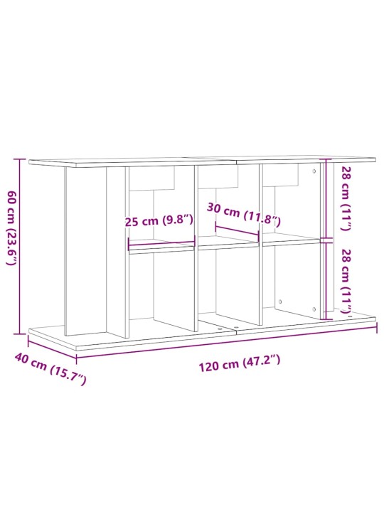 Akvaarioteline vanha puu 120x40x60 cm tekninen puu