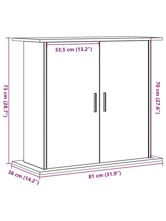 Akvaarioteline artesaani tammi 81x36x73 cm tekninen puu