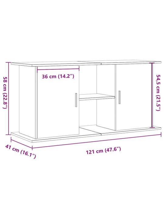 Akvaarioteline artesaani tammi 121x41x58 cm tekninen puu