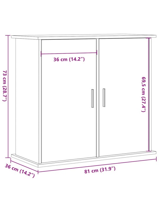 Akvaarioteline vanha puu 81x36x73 cm tekninen puu