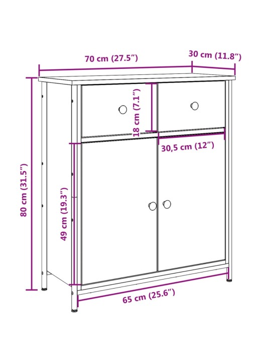 Senkki artesaani tammi 70x41x56 cm tekninen puu