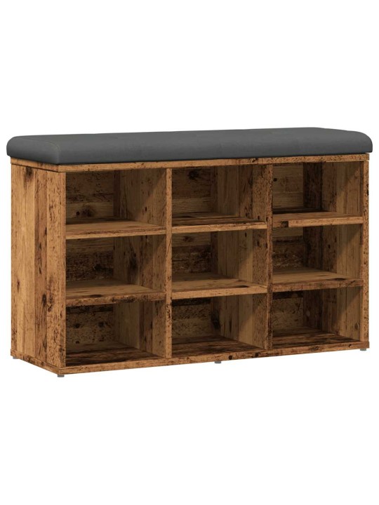 Kenkien säilytyspenkki vanhaa puuta 82x32x50 cm lastulevy