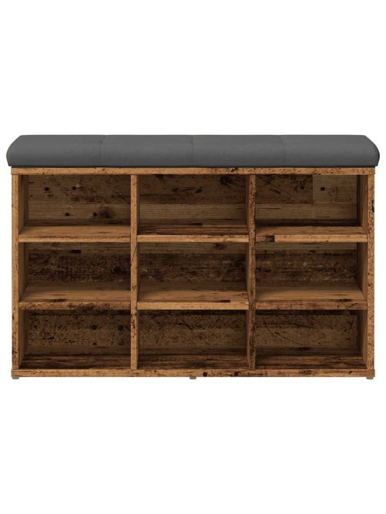 Kenkien säilytyspenkki vanhaa puuta 82x32x50 cm lastulevy