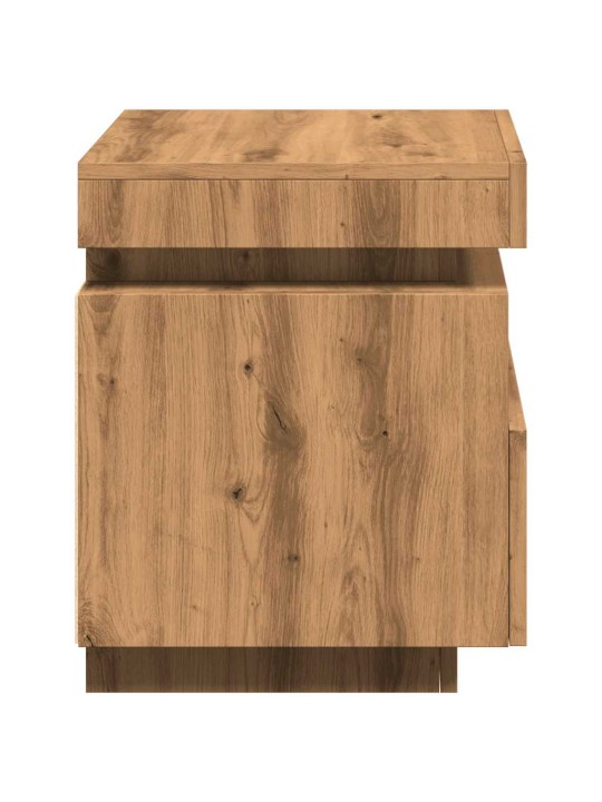 Yöpöytäkaappi led-valoilla artisan oak 40x39x48,5 cm