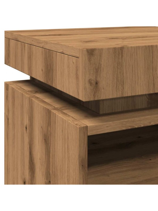 Yöpöytäkaappi led-valoilla artisan oak 40x39x48,5 cm